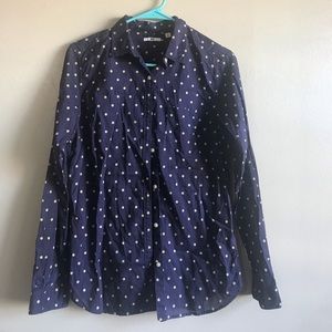 Uniqlo polka dot button down